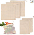 Reusable Bags Produce Bags Reusable Washable - Vegetable Bags, Grocery Bags, Cotton Mesh Bags for Farmers Market, Beach, and Refrigerator Storage Vegetables (7)