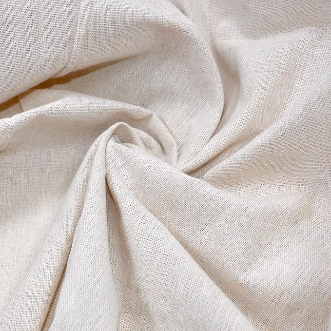 Linen Pre-Cut Qilting Fabric by The Yard Entelare(Beige,1yd)