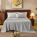 100% Linen Sheets King Size,Breathable & Durable 4-Piece Bed Flax Sheet Set,Soft All-Season Bedding for Hot Sleepers 16" Deep Pocket Oeko-TEX Certified,（King, Grey）