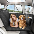 Tivray Back Seat Extender for Dogs, Dog Car Seat Cover for Back Seat Hard Bottom - Holds 330lbs Waterproof Cover for Dogs with Mesh Window & Pocket, Dog Hammock for Car, Small Truck, Black + Black