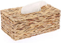 Sumnacon Tissue Box Cover Water Hyacinth Tissue Box Rectangular Tissue Holder Woven Tissue Cover Wicker Tissue Box Holder for Bathroom Toilet Table Desk Home Office Car