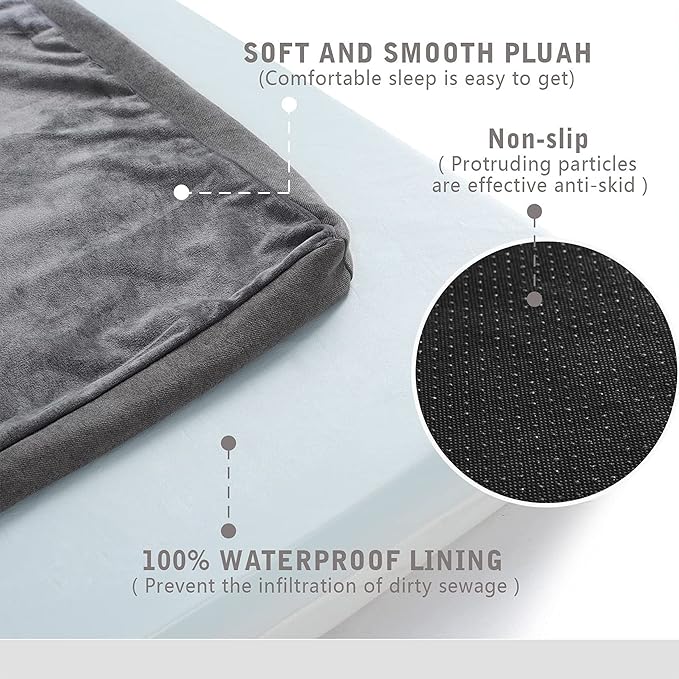 GOHOO PET Orthopedic Memory Foam Dog Bed, Cooling Dog Beds for Medium Dogs -Waterproof Pet Bed for Crate with Removable Washable Cover, M(29inch,45Lbs)