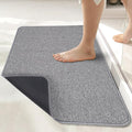 Bosap Bath Mat,Ultra Thin Bathroom Rugs,Rubber Bath Mats for Bathroom,No Slip Bath Rugs,Quick Dry,Machine Washable,Low Pile,Absorbent,Shower Outside,Sink,Home Decor Accessories.Grey,2'x3'(24x36inch)