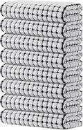 Kitinjoy Cotton 8 Pack Terry Kitchen Towels, 16 x 25 Inches Super Soft and Absorbent Dish Towels, Quick Drying Hand Towels for Kitchen Drying, Black