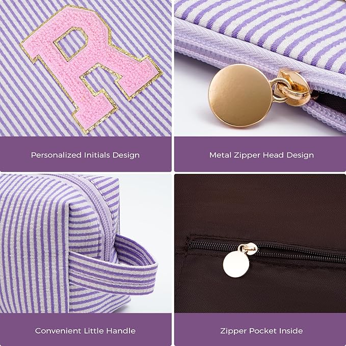 Btffitting Personalized Anniversary Wife's Birthday Gifts,Mothers Day Gifts for Women,Wife Gifts from Husband,Cool Birthday Gifts for Wife,Makeup Bag Set Cosmetic Bag for Teen Girls - Lavender,R