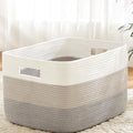 Artfeel Blanket Basket,Rectangle Woven Baskets for Storage,100L Laundry Basket for Decorative Nursery Blanket,Toys,Dirty Clothes and Magazine in Shelves,Baby Room,and Living Room