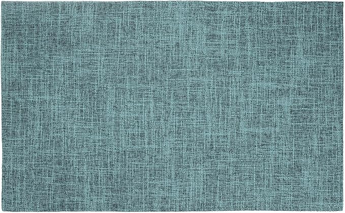 HARFINGTON 4pcs Linen Fabric Placemats 12" x 18" Polyester Rectangle Place Mats Machine Washable Heat Resistant Kitchen Table Mats for Outdoor Indoor Party Family Holiday, Blue Gray