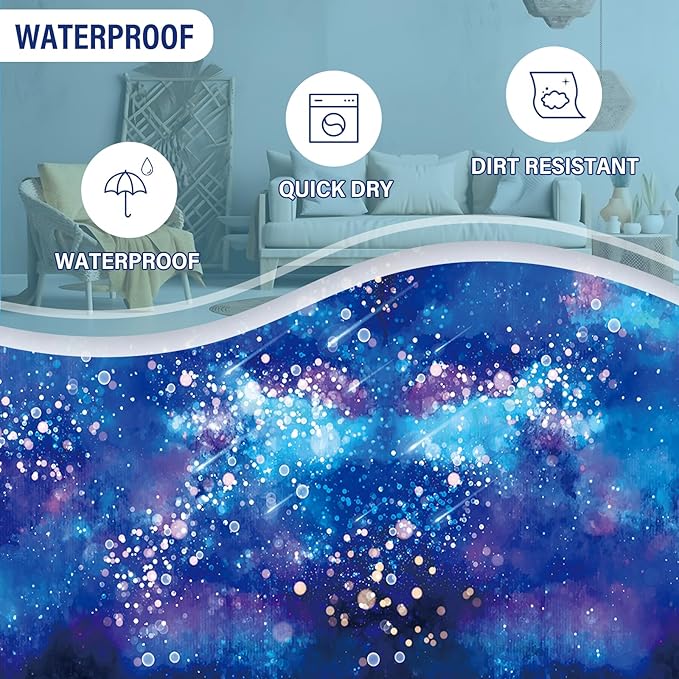 Laundry Hamper, 43L Round Universe Sky Laundry Basket, Waterproof Collapsible Storage Organizer Bin with Handles for Toys, Nursery Home Storage, Gift for Chritsmas Thanksgiving 13.8x17.7in