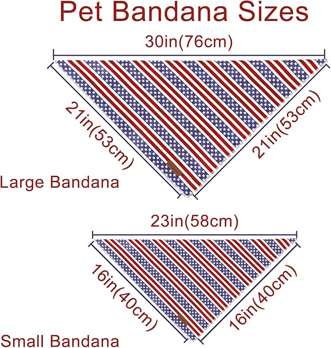 UP URARA PUP 4th of July Dog Bandana, Patriotic Bandana for Small Medium Dog, Cute Patriotic Puppy Bandana, Cotton American Flag Pet Triangle Bid Scarf Kerchief for Girl Boy Dogs or Cats