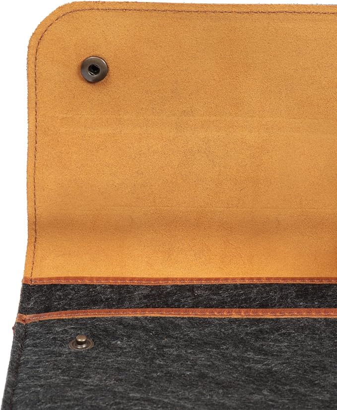 MegaGear Genuine Leather and Fleece MacBook Bag Laptop Sleeve for MacBook Pro and MacBook Air Case - 16 Inch - 15 Inch - 15.5 Inch (M4, M3, M2, M2, M1, Pro & Max) 2020 to 2024 Models