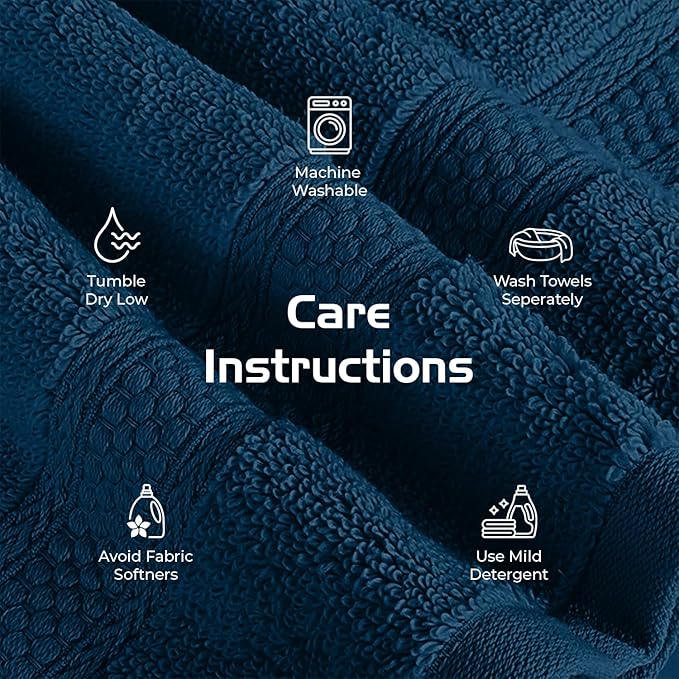 RIVERSIDE 12 Pack Premium 100% Cotton Face Wash Cloths, 12 x 12 Inches, Soft & Absorbent Face Towels for Bathroom Wash Clothes, 550 GSM, Luxury WashCloths for Showering, Body, Spa & Gym, Opal Blue
