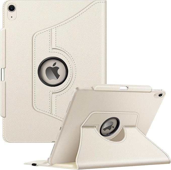 Fintie Rotating Case for iPad Air 13-inch (M3) 2025, (M2) 2024-360 Degree Swiveling Protective Stand Cover with Pencil Holder, Auto Wake/Sleep, Starlight