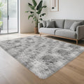 4x6 Ft Light Grey Large Area Rugs for Bedroom,Fluffy Furry Rug Floor Carpets Shaggy Playing Mat for Kids Baby Girls Room Nursery Home Decor Tie Dyed Gray Thick Rugs Fuzzy Home Decor