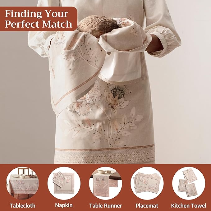 Maison d' Hermine 100% Cotton Apron for women with Pocket Kitchen Chef Apron for Men Cooking Gardening Server Waitress