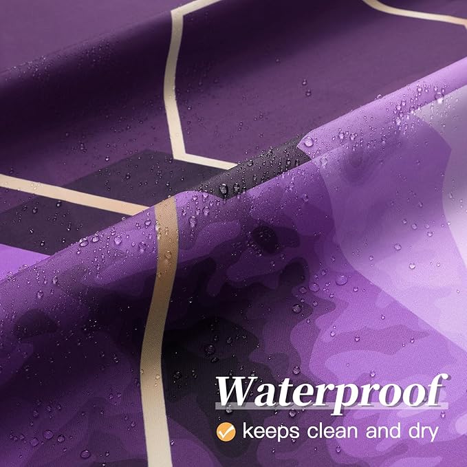 Litabel Modern Small Stall Shower Curtain for Bathroom, Purple Geometric Art Decor Waterproof Bath Curtain, Abstract Fabric Shower Curtain Sets for Home Decor, 36" W x 72" L Inch