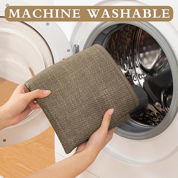 YIHOUSE Brown Bathroom Rug Sets 2 Piece, Dark Beige Absorbent Bath Mat for Bath Room Non Slip Washable,Bathroom Mat Quick Dry, Thin Bath Rug Set for Toilet and Floor
