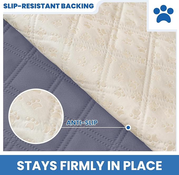 CYCMACO Waterproof Couch Covers for Pets, Waterproof Dog Bed Cover, Anti-Slip Soft Dog Blankets, Couch Cover for Dogs Washable, Pet Blanket for Puppy Large Dogs Cat (82x82 Inch, Grey Blue)