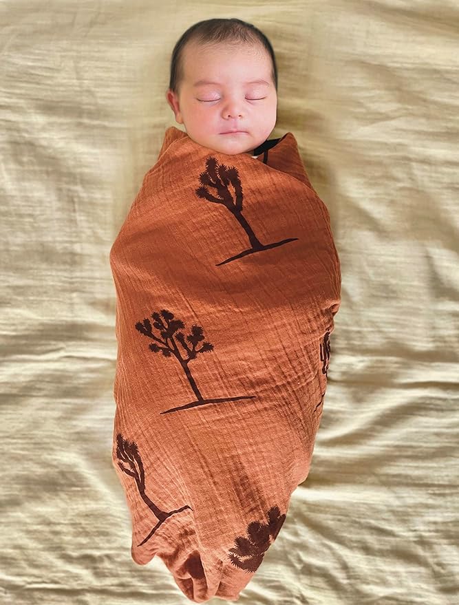 Leyl&Ari Muslin Swaddle Blanket | 100% Organic Cotton Receiving Wrap (Joshua Tree Set)