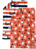 Desert Aqua 2 Pack || Double Sided|| Not Your Ordinary Kitchen Towels || Dish Towels || Quick Dry || Waffle Weave Microfiber || Designer Prints || Highly Absorbent || Hanging Hook (Halloween Boo)