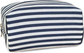 STARDW Striped Cotton Makeup Bag, Cute Cosmetic Pouch with Canvas Lining & Zipper, Travel Toiletry Bag