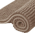 SUBRTEX Bathroom Rugs Chenille Bath Rug Soft Short Plush Bath Mat Soft Shower Mat Water Absorbent Shower Mat Quick Dry Machine Washable(Taupe Brown,16" x 24")
