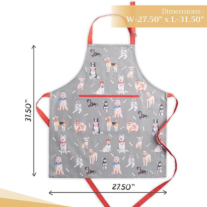 Maison d' Hermine 100% Cotton Apron for women with Pocket Kitchen Chef Apron for Men Cooking Gardening Server Waitress