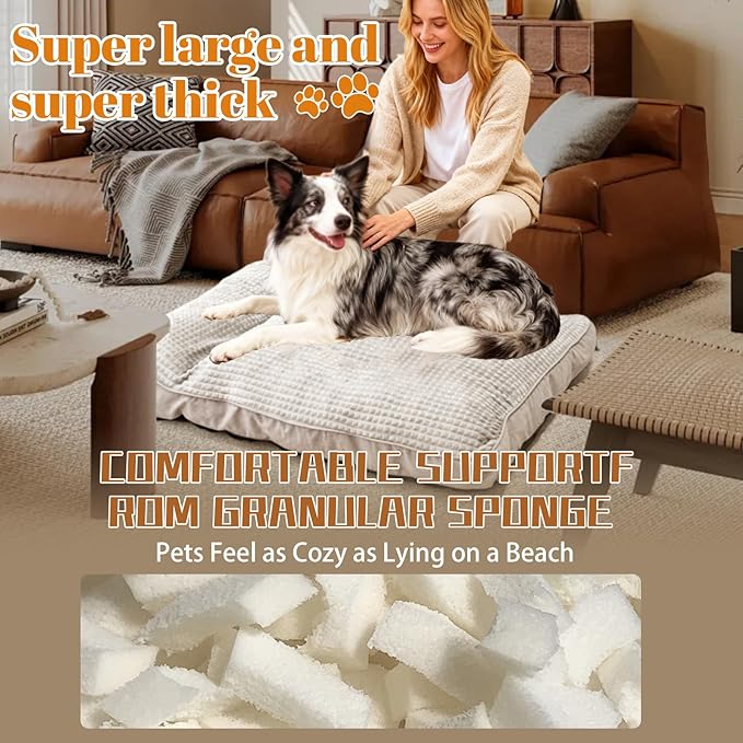 Dog Beds for Small Dogs, Warm & Cozy Calming Bed with Reasonable Curves, Extra Thick Soft Fluffy Comfortable Dog Crate Pad with Sides for Non-Slip Bottom (Grey, 20" L x 14" W x 8" Th)