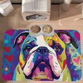 Bulldog Dog Food Mat for Floors Waterproof,Quick Dry Anti-Slip Dog Bowl Mats for Food and Water,Pet Feeding Mats,Pet Placemat for Messy Drinkers to Protect Floors,Pets Supplies 17.72×11.81in