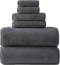 Akzpe 40x80 Inches Bath Sheets Towels for Adults Oversized Bath Towels Extra Large Luxury Super Soft Absorbent Quick Dry Microfiber (Charoal Grey,6PCS)