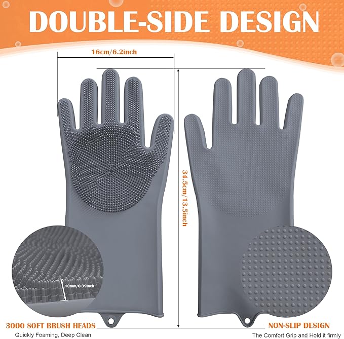 SUKETIL Pet grooming gloves,Dog washing gloves with High-Density Teeth with Five Finger Design to bathing and Massage for Dog