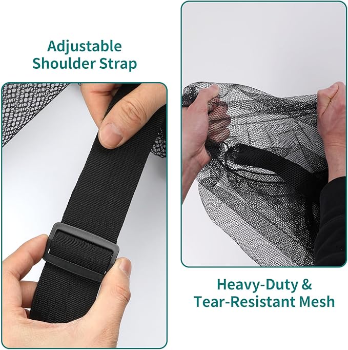 Extra Large Sports Ball Bag, Heavy Duty Breathable Mesh Storage Bag, 40" x 30" Hold 10-12 Soccer Basketball Football, Adjustable Shoulder Strap, Ideal for Coaches, Team, Swimming Gear