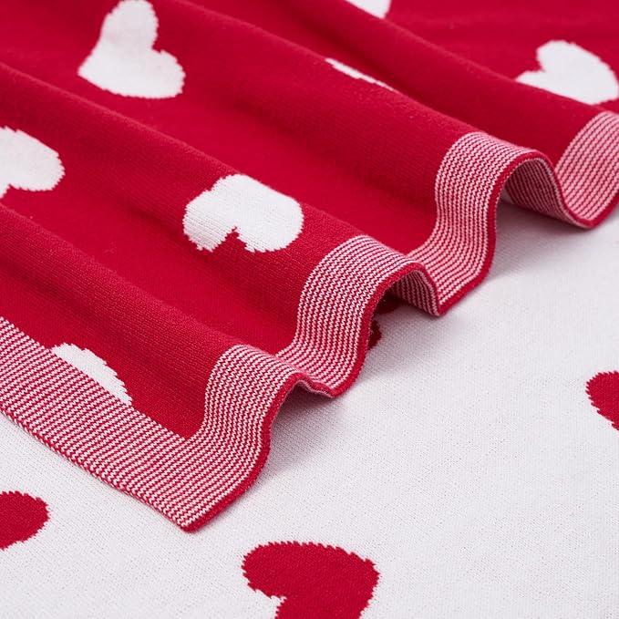 SWaddle AN Valentine Jacquard Baby Blanket, Size 30x40in, 100% Cotton Fabric, Two-Sided Breathable Throw Blanket for Boys and Girls