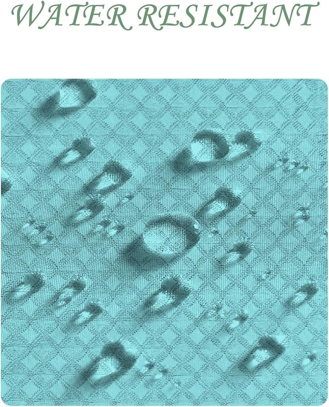ggaimwf 72x72 Inch Solid Color Shower Curtain for Bathroom Waffle Bath Water Resistant Fabric Curtains Tiff-Any Blue Modern Thick Shower Stall Curtain with Metal Hooks