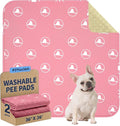 PJYuCien Washable Dog Playpen Mat, 2 Pack 36”x 36” Pink, Leak-Proof Reusable Puppy Pee Pads, Non-Slip Pee Mat for Whelping Pads, Crate, Potty Training, Puppy (Note: Mat Only, Playpen Not Included)