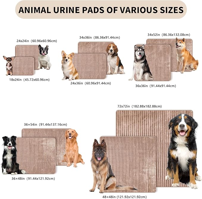 Dog Crate Mat, 2 Pack 24"×36" Flannel Washable Pet Mat for Dogs and Cats, Non-Slip Pet Pad for Kennel Training, Absorbs Urine and Waterproof Pad for Sofa Bed Crate Kennel Car Seat Floor（Khaki）