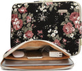 kayond Water-Resistant Canvas 15.6 Inch Laptop Sleeve-Black C Rose