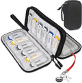 Lacdo USB Flash Drive Case Thumb Drive Holder Case Organizer Portable Electronic Accessories Storage Bag for SanDisk/SamData/Samsung USB Flash Drives Jump Drive Memory Stick, Cable, Medium Size-Black