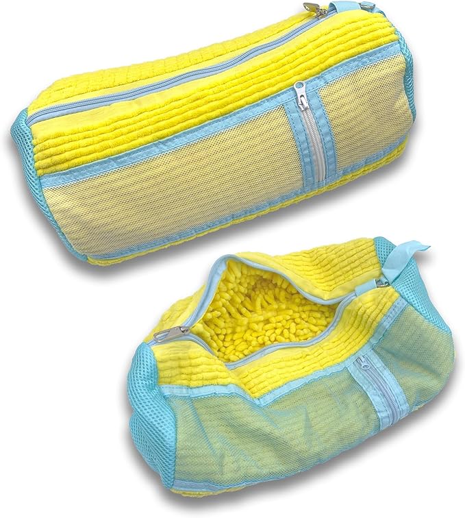 Meruya Shoe Washing Machine Bag - Set of 2 Shoe Washing Bags, Side Mesh for Insoles Sock, 360° Deep Clean Laundry Bag, Reusable Shoe Bag for Washing Machine, Shoe Cleaning Bag for Sneakers