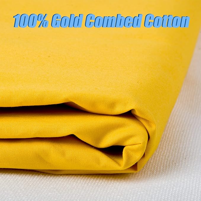 2 Yard Gold Cotton Fabric,Natural Cotton Poplin Fabric by The Yard, 59 Inches Wide 100% Cotton Fabric,Soft Embroidery Muslin Quilting Material for Sewing Material Apparel Cloth