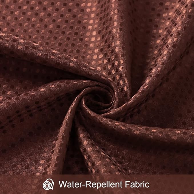 Craidlela 3 in 1 Shower Curtain Set, Brown Waffle Shower Curtain and PEVA Liner Set with 12 Stainless Steel Shower Curtain Hooks, Waterproof Fabric Shower Curtains for Bathroom, 72 W x 72 H