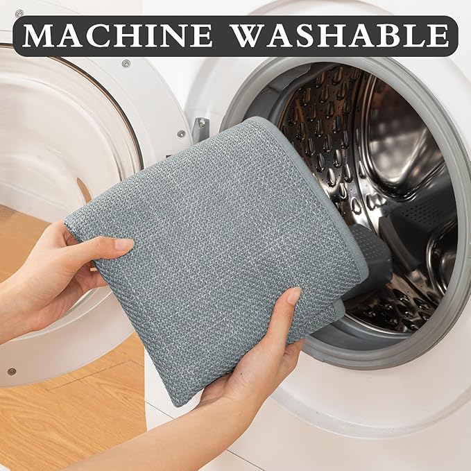 YIHOUSE Light Grey Bathroom Rug Set, 2 Piece, 17"x24" + 17"x47", Non-Slip, Quick Dry, Machine Washable, Modern Bohemian Style