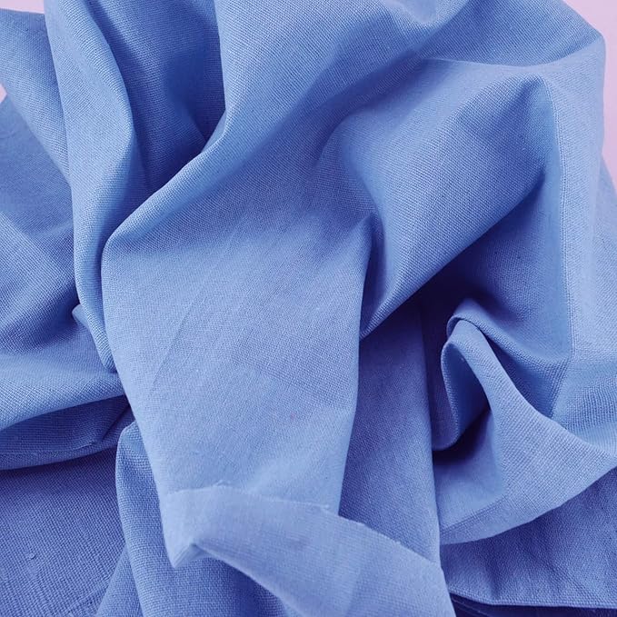 Rose Flavor Pre-Cut Quilting Linen Fabric,Craft Cloth,DIY for Sewing Crafting 60" by 1 Yard(Sky Blue)