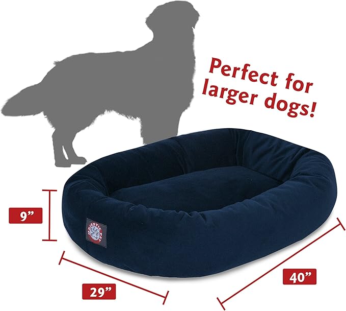 Majestic Pet Villa 32 Inch Shredded Memory Foam Dog Bed for Medium Sized Dog 32x23x7 Inch–Orthopedic Pet Bed - Washable Medium Puppy Mat with Head Support-Pearl
