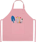 Kids Aprons for Cooking Waterdrop Resistant Aprons for Girl & Boy Toddler Apron for Painting, Gardening, Baking, Smock (Powder Pink, Medium (6-10 years)