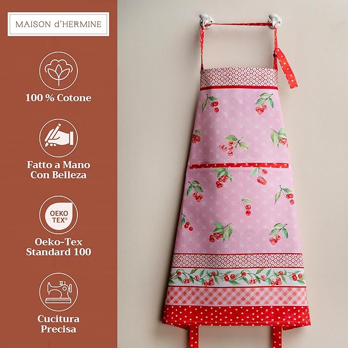 Maison d' Hermine 100% Cotton Apron for women with Pocket Kitchen Chef Apron for Men Cooking Gardening Server Waitress