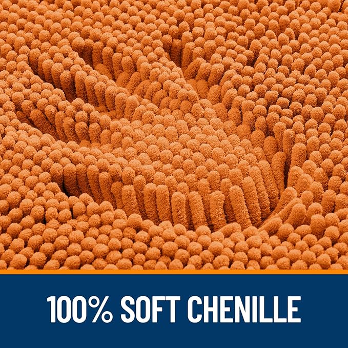 OLANLY Bathroom Rugs 30x20, Extra Soft Absorbent Chenille Bath Rugs, Rubber Backing Quick Dry, Machine Washable Bath Mats for Bathroom Floor, Tub and Shower, Home Decor Accessories, Clay