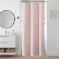 Ebesto Pink Stall Shower Curtain 36 x 72 Inch, Textured Soft Fabric Waffle Narrow Size Modern Shower Small Curtain for Bathroom Hotel, Machine Washable, Water Resistant, 36Wx72L Inches