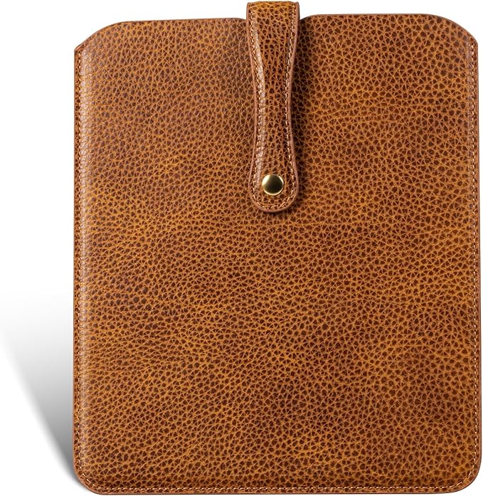 Thryxop Premium Leather Tablet Sleeve for iPad Pro 11‘’/Air 10.9‘’/Magic Keyboard & Galaxy Tab S9/S9 FE | Slim Protective Case with Microfiber Lining (Fits Devices up to 11")-Yellow Brown
