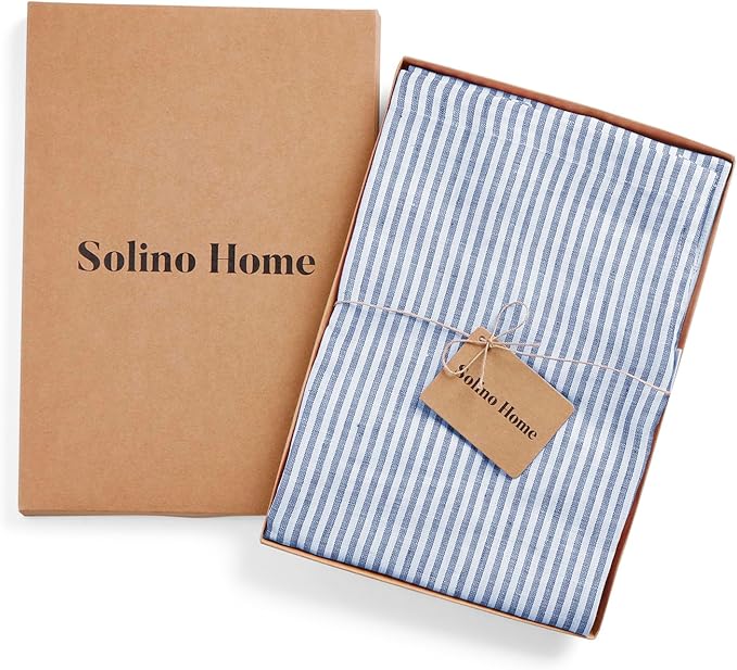 Solino Home 100% Pure Linen Apron for Women & Men - Full Midi Bib Apron Adjustable Neck Strap with Center Pockets for Kitchen