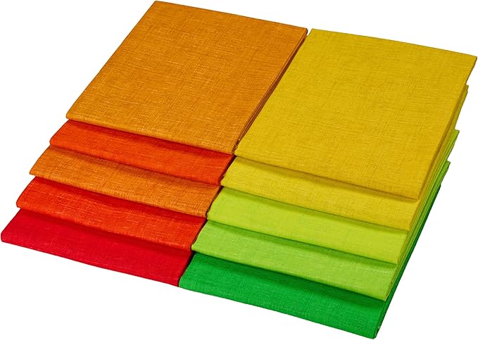 Craftido - 11 Options Solids with Tweed Tonals - Assorted Color Cotton Quilting Fabric Bundles 10pcs Fat Quarters 18"x21" - Medium Weight 5.2oz - for Quilting, Sewing and Crafts - Fruit&Garden